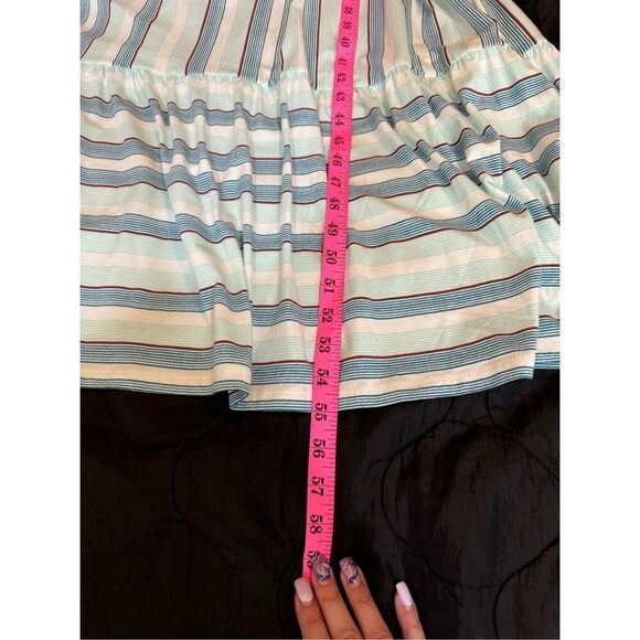 Lands End Maxi Dress Womens Medium Multicolor Sleeveless Stripe Tiered Pullover - Picture 9 of 10